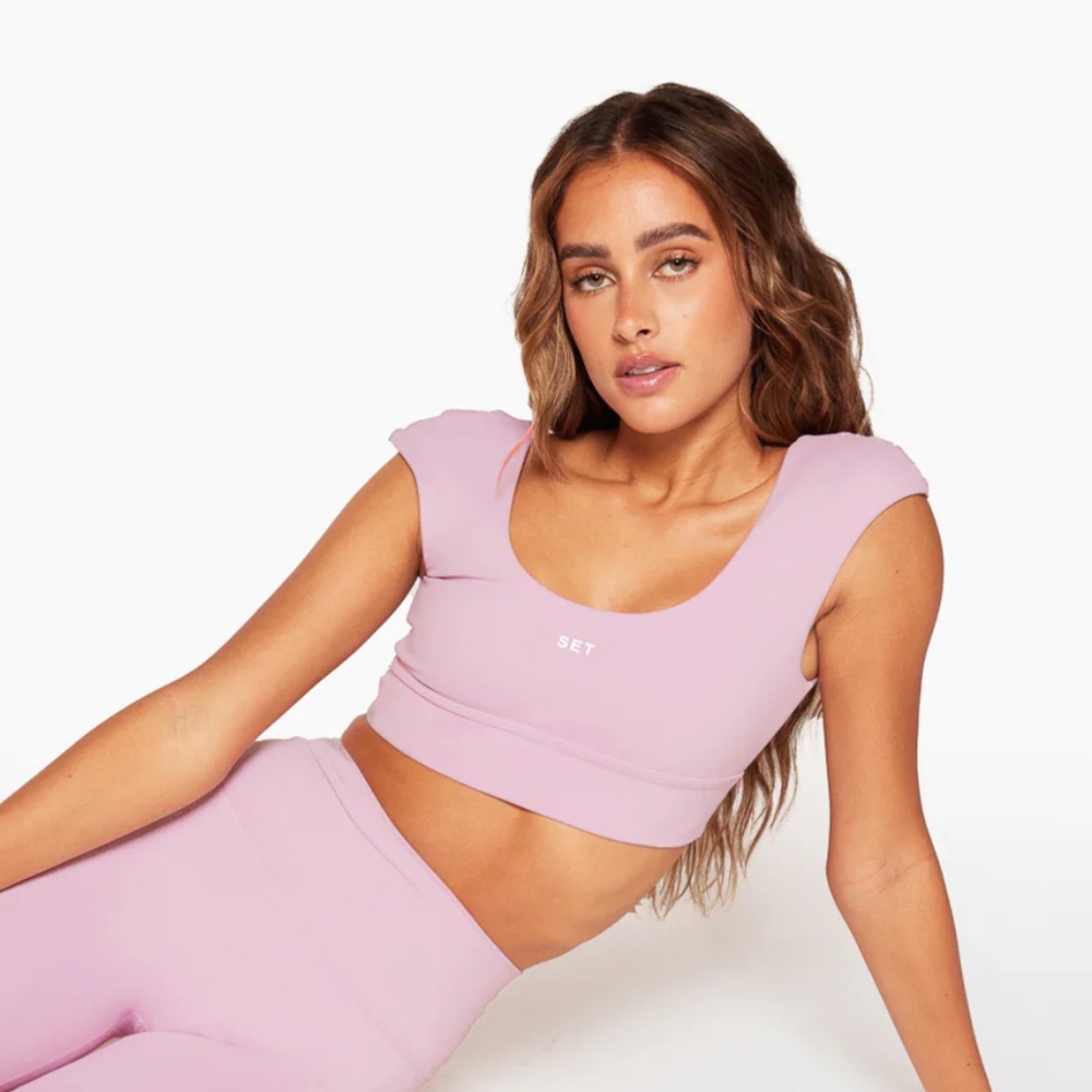 Set Active Cap Sleeve Bra in Pink